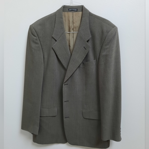 Yves Saint Laurent wool Made for Dillard’s Brown Men’s Suit Size 42R,2 prices - Picture 1 of 12